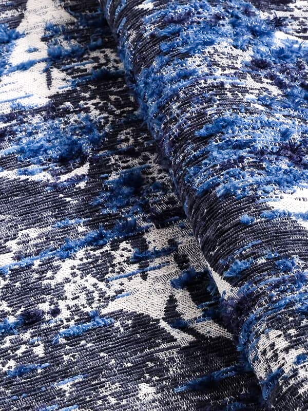 OCEAN Blue - Hued বিমূর্ত Jacquard ফ্যাব্রিক